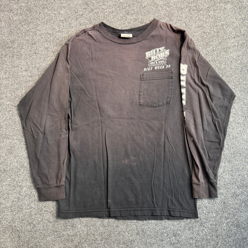 Vintage 1999 Billy Bobs Roadhouse Daytona Bike Week Long Sleeve Pocket T-Shirt L - Picture 3 of 11